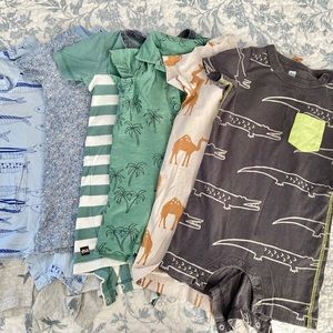 Tea Collection Shortie Baby Romper Bundle